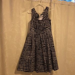 Black and white printed Calvin Klein dress.